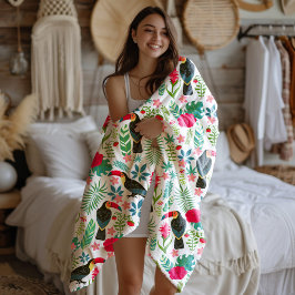 Kleurrijke Toscanen tropische bloemen patroon Fleece Deken