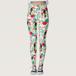 Kleurrijke Toscanen tropische bloemen patroon Leggings