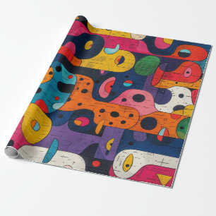Kleurrijke totems cadeaupapier