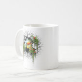 Kleurrijke Toucan Kijkend Door Wandportaal Koffiemok (Voorkant links)