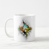 Kleurrijke Toucan Kijkend Door Wandportaal Koffiemok (Links)