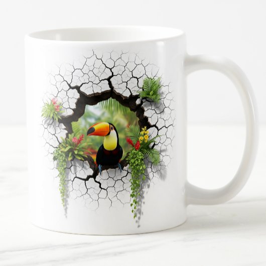 Kleurrijke Toucan Kijkend Door Wandportaal Koffiemok