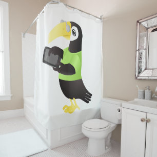 Kleurrijke Toucan-projectielen in groen rood geel Douchegordijn