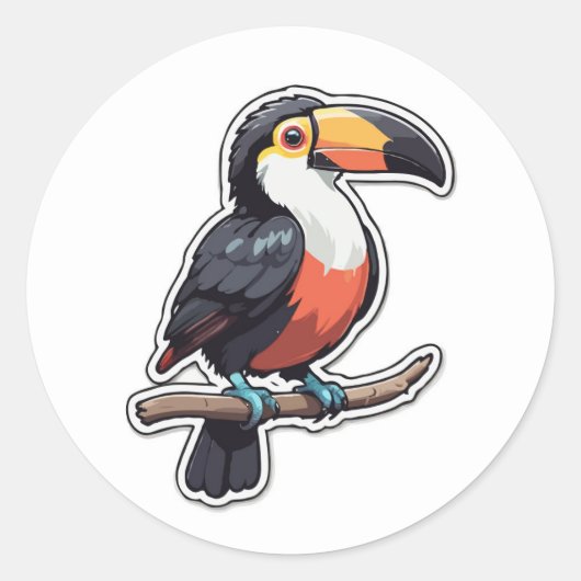 Kleurrijke Toucan Sticker - Een tropisch genot (Voorkant)