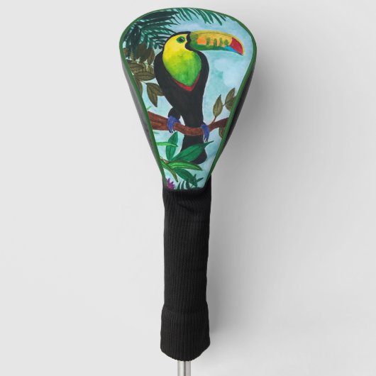 Kleurrijke Toucan Tropisch Regenwoud Driver Golfheadcover (Voorkant)