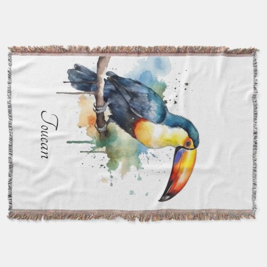 kleurrijke touroperator die op een tak zit deken (Voorkant)