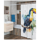 kleurrijke touroperator die op een tak zit douchegordijn