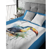 kleurrijke touroperator die op een tak zit fleece deken