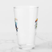 kleurrijke touroperator die op een tak zit glas (Links)