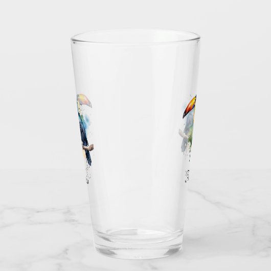 kleurrijke touroperator die op een tak zit glas (Links)