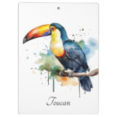 kleurrijke touroperator die op een tak zit klembord (Achterkant)