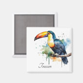 kleurrijke touroperator die op een tak zit magneet (Voorkant / Achterkant)