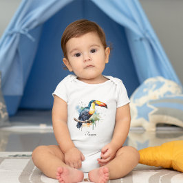 kleurrijke touroperator die op een tak zit romper