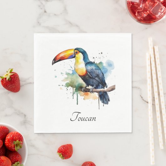 kleurrijke touroperator die op een tak zit servet (Insitu)