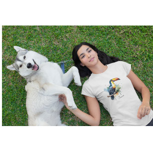 kleurrijke touroperator die op een tak zit t-shirt