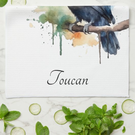 kleurrijke touroperator die op een tak zit theedoek (Gevouwen)