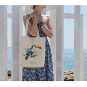 kleurrijke touroperator die op een tak zit tote bag