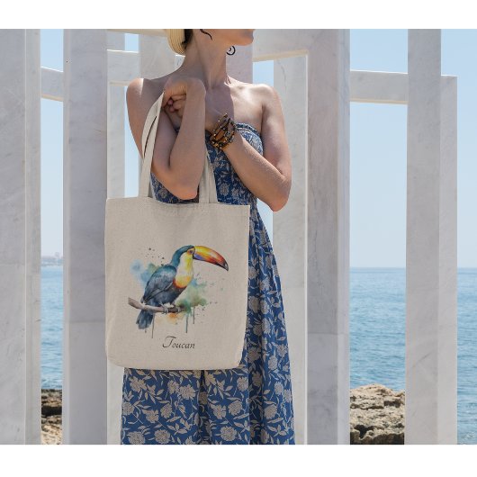 kleurrijke touroperator die op een tak zit tote bag