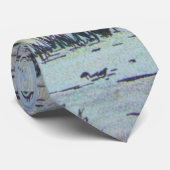 Kleurrijke townscape sketchy waterverf art stropdas (Opgerold)