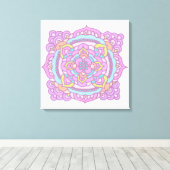 Kleurrijke Tracé Ornament Canvasprint Canvas Afdruk (Insitu (Houten vloer))