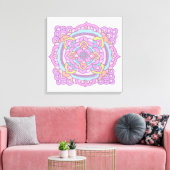 Kleurrijke Tracé Ornament Canvasprint Canvas Afdruk (Insitu (Woonkamer))