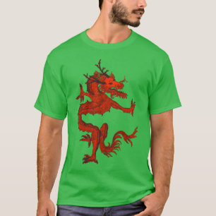 Kleurrijke traditionele Chinese draak in maan in b T-shirt