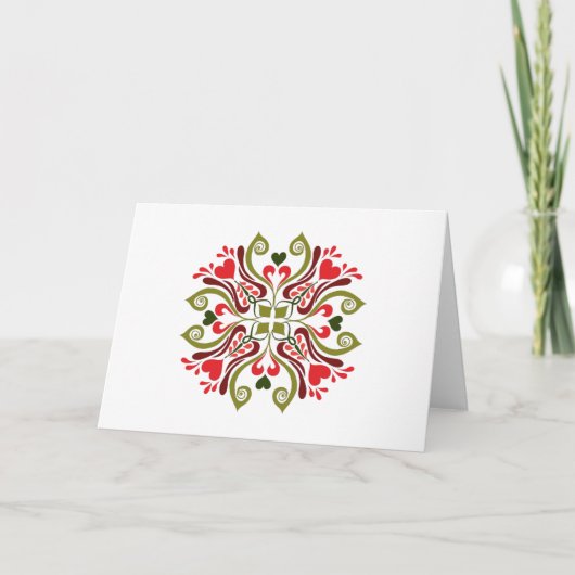 Kleurrijke traditionele Hongaarse Floral Motif Kaart (Voorkant)