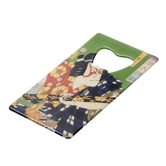  kleurrijke traditionele Japanse Ukyio-e-sty Creditkaart Flessenopener (Voorkant Gekanteld)