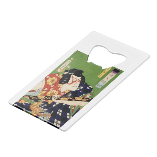  kleurrijke traditionele Japanse Ukyio-e-sty Creditkaart Flessenopener (Achterkant Gekanteld)
