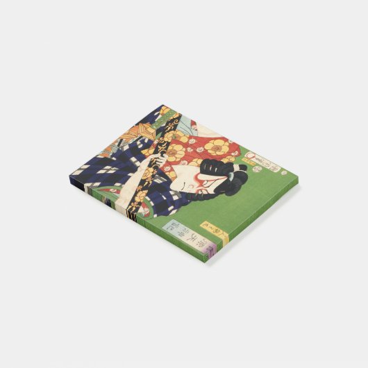  kleurrijke traditionele Japanse Ukyio-e-sty Post-it® Notes (Schuin)