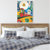 Kleurrijke Train Abstracte kunst schilderen Canvas Afdruk (Insitu (Slaapkamer))