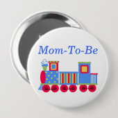 Kleurrijke Train Baby shower Mama Pin Button (Voorkant /achterkant)