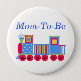 Kleurrijke Train Baby shower Mama Pin Button