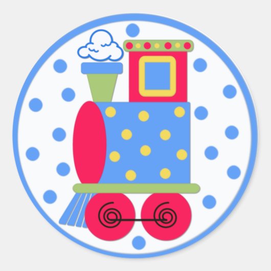 Kleurrijke Train Baby Sticker (Voorkant)
