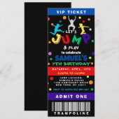 Kleurrijke Trampoline Jump Verjaardagskaartje Kaart (Voorkant / Achterkant)