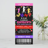 Kleurrijke Trampoline Jump Verjaardagskaartje Kaart (Staand voorkant)