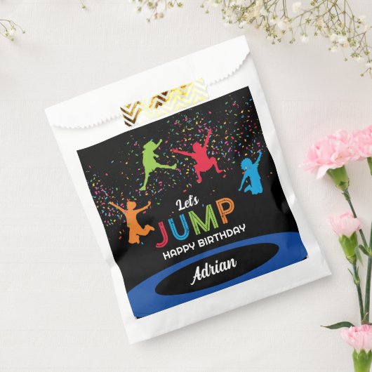 Kleurrijke Trampoline Park Jump Kids Verjaardagsfe Bedankzakje (Gezegeld)