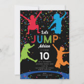 Kleurrijke Trampoline Park Jump Kids Verjaardagsfe Kaart (Voorkant)