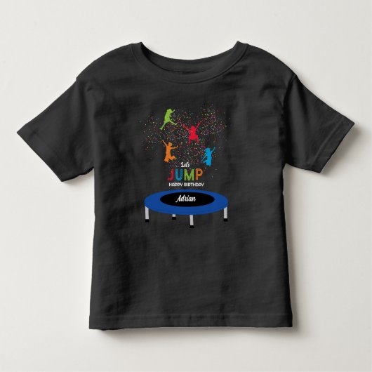 Kleurrijke Trampoline Park Jump Kids Verjaardagsfe Kinder Shirts (Voorkant)