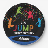 Kleurrijke Trampoline Park Jump Kids Verjaardagsfe Papieren Bordje (Voorkant)