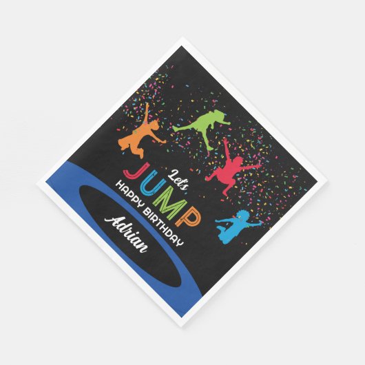Kleurrijke Trampoline Park Jump Kids Verjaardagsfe Servet (Hoek)