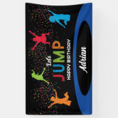 Kleurrijke Trampoline Park Jump Kids Verjaardagsfe Spandoek (Verticaal)