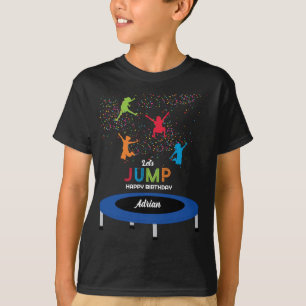 Kleurrijke Trampoline Park Jump Kids Verjaardagsfe T-shirt