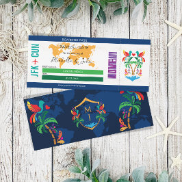 Kleurrijke Travel Boarding Pass Mexico Save the Da Kaart