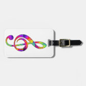 Kleurrijke Treble Clef Bagagelabel (Voorkant horizontaal)