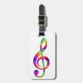 Kleurrijke Treble Clef Bagagelabel (Voorkant verticaal)