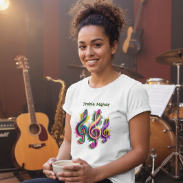 Kleurrijke Treble Clef Music Design T-shirt