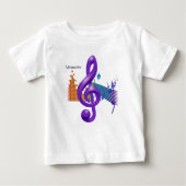 Kleurrijke Treble Clef Music T-shirt – Aangepaste (Voorkant)