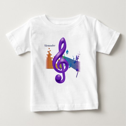 Kleurrijke Treble Clef Music T-shirt – Aangepaste (Voorkant)