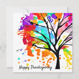 Kleurrijke Tree Happy Thanksgiving Typografie Kaar